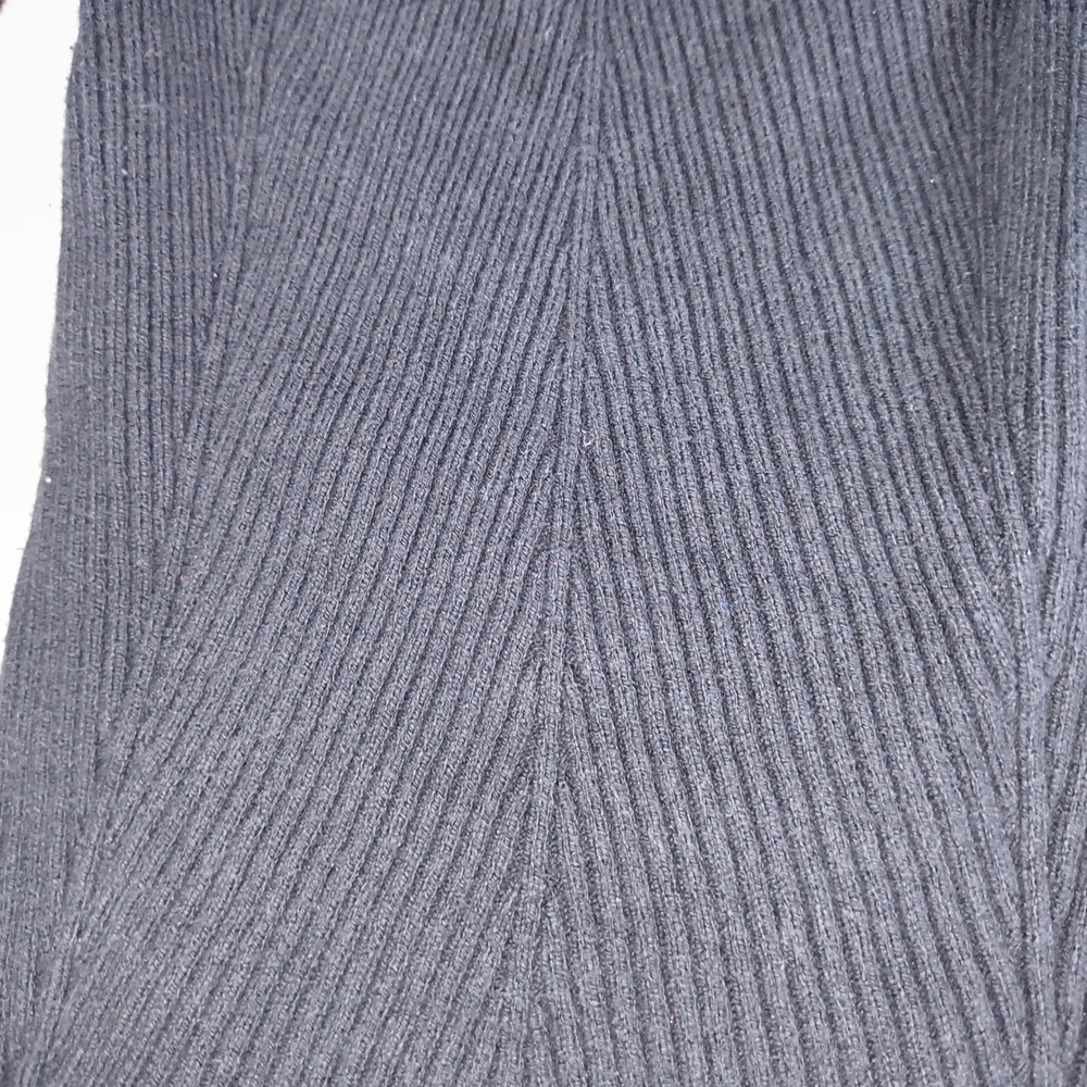Hollister Women Navy Blue Ribbed Square Neck Bell Sleeve Knit Top XS Slim Fit - Picture 3 of 9
